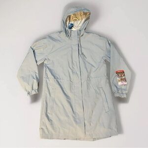 Blue Ski Jacket with Hood and Mid-Length Design